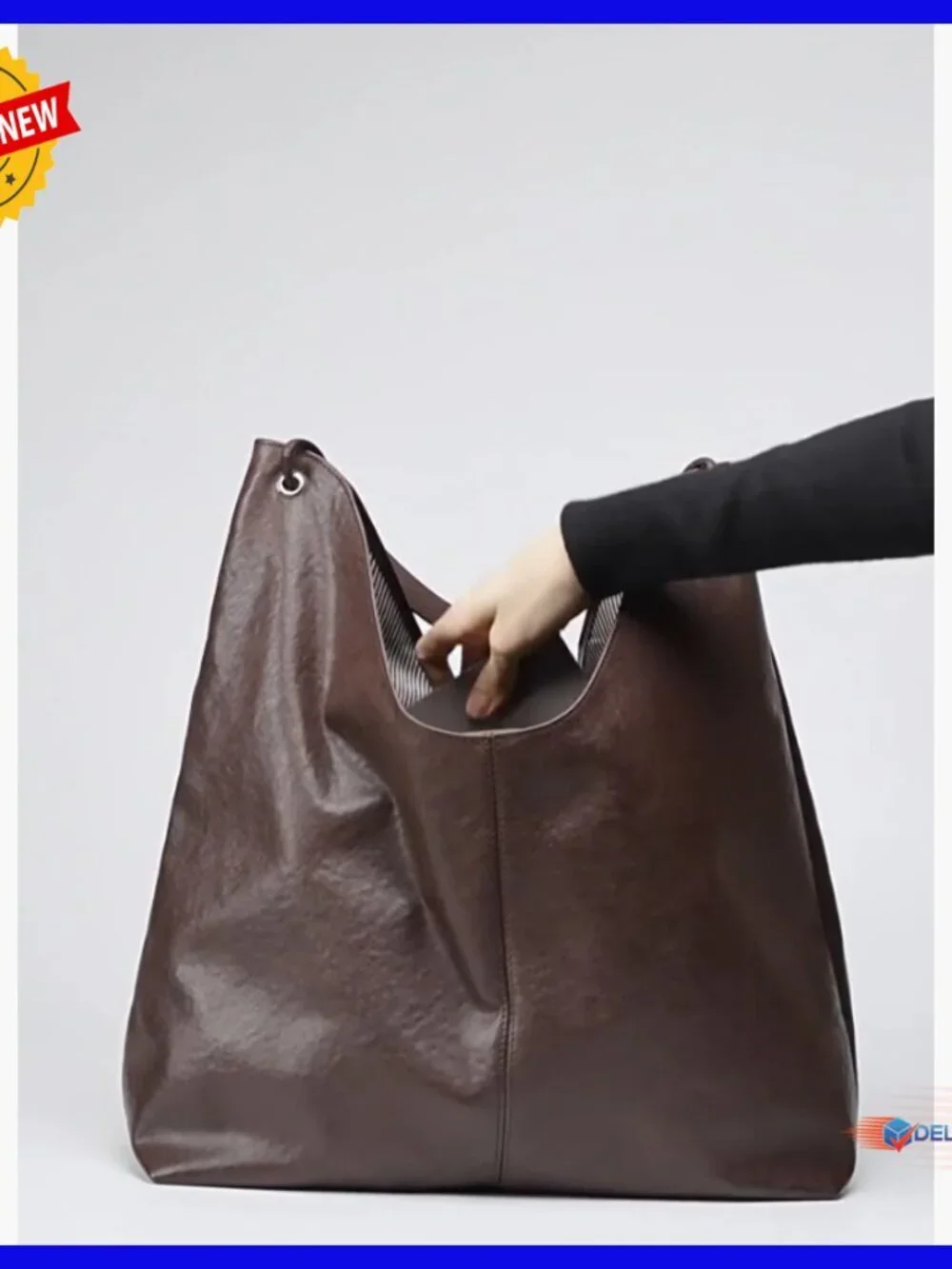 Genuine Leather Shoulder Bag Tote Hobo Handbag Spacious Compartments